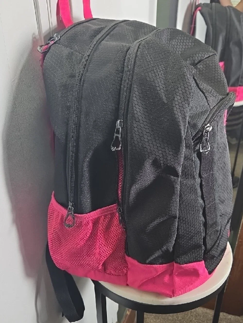 adidas Black and Hot Pink Athletic Backpack